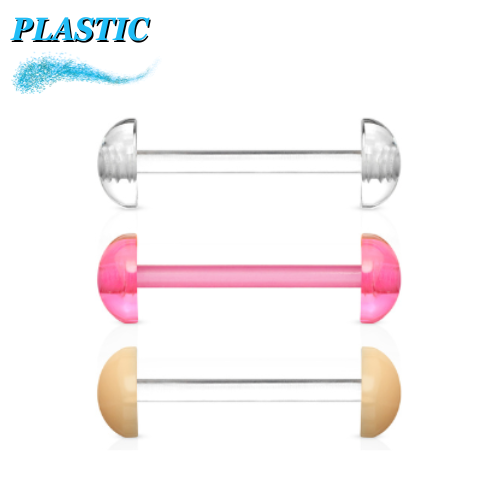 Plastic Nipple/Tongue Barbell with Half Balls