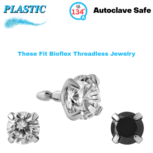 Plastic 3mm Prong Gem for BioFlex (Top Only)