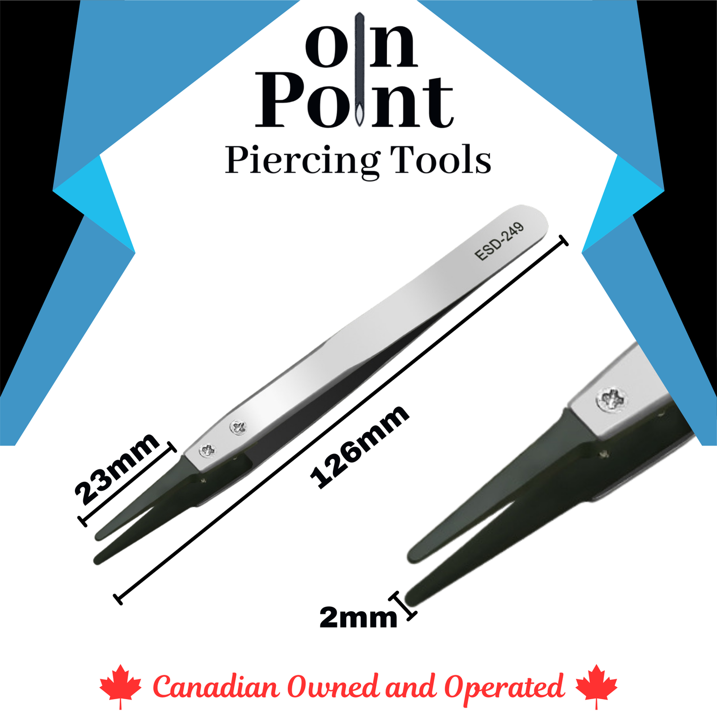 DP-Stainless Steel Tweezers w/ Antistatic Tips