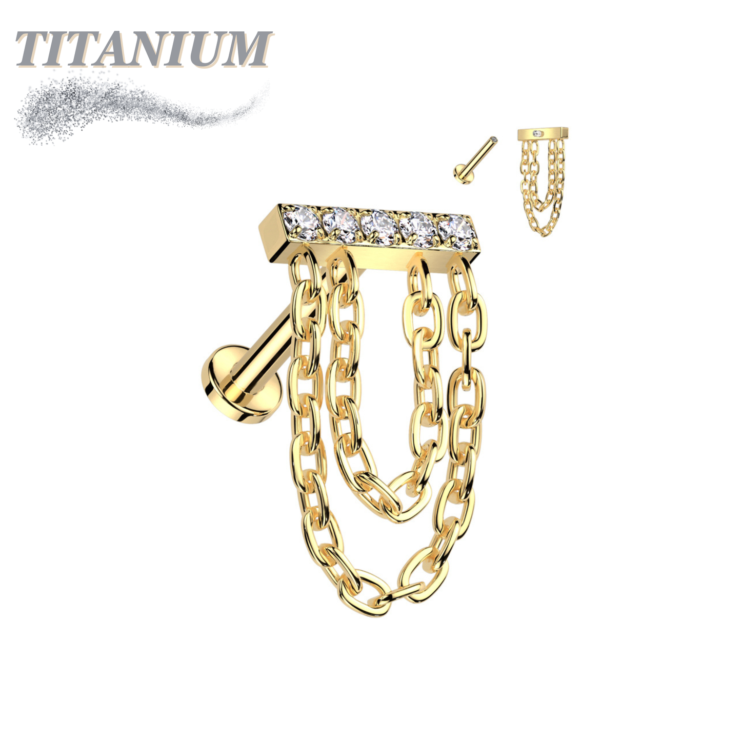 Titanium Internally Theaded Hidden Helix CNC Bar with Double Chain
