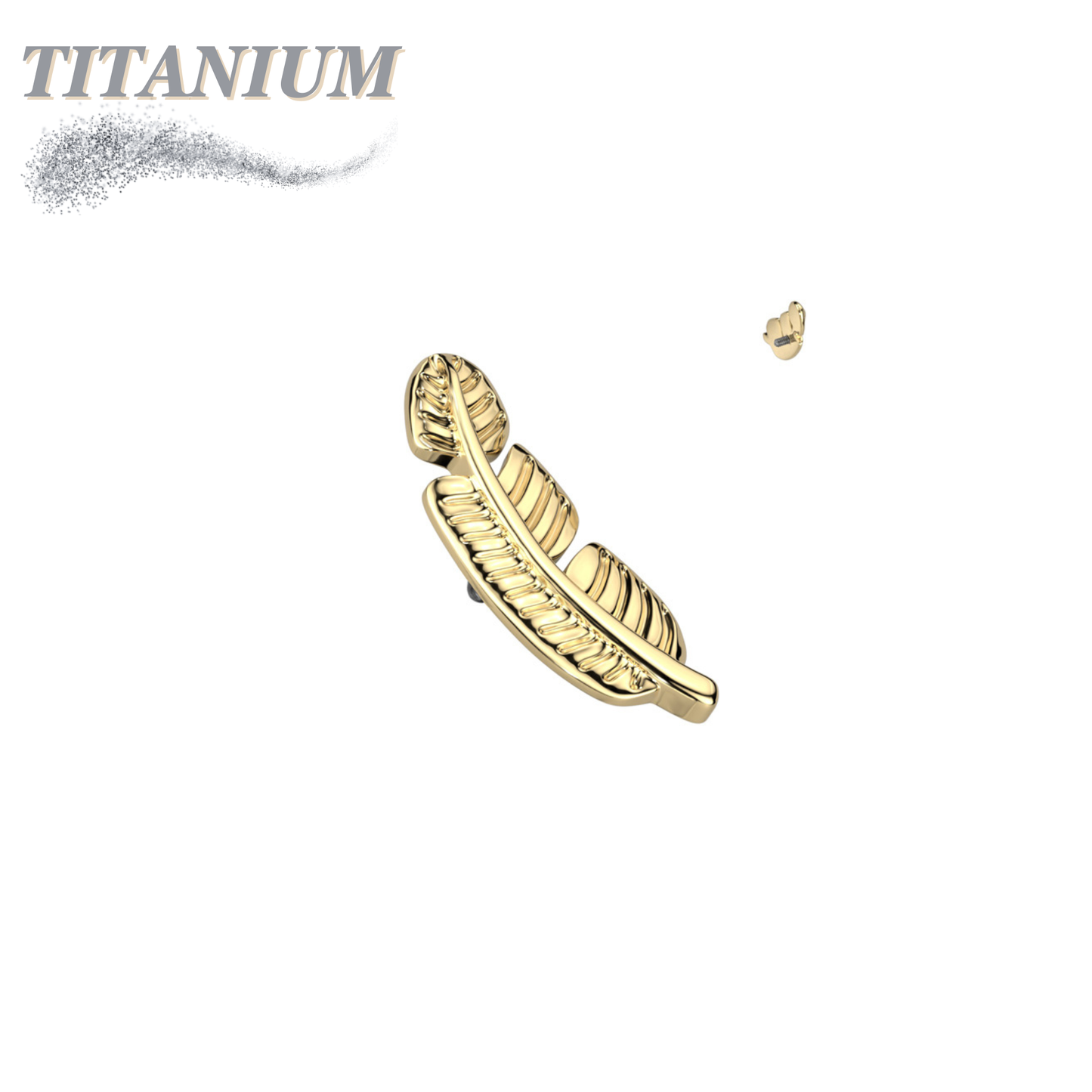 Titanium Internally Threaded Leaf/Feather (Top Only)