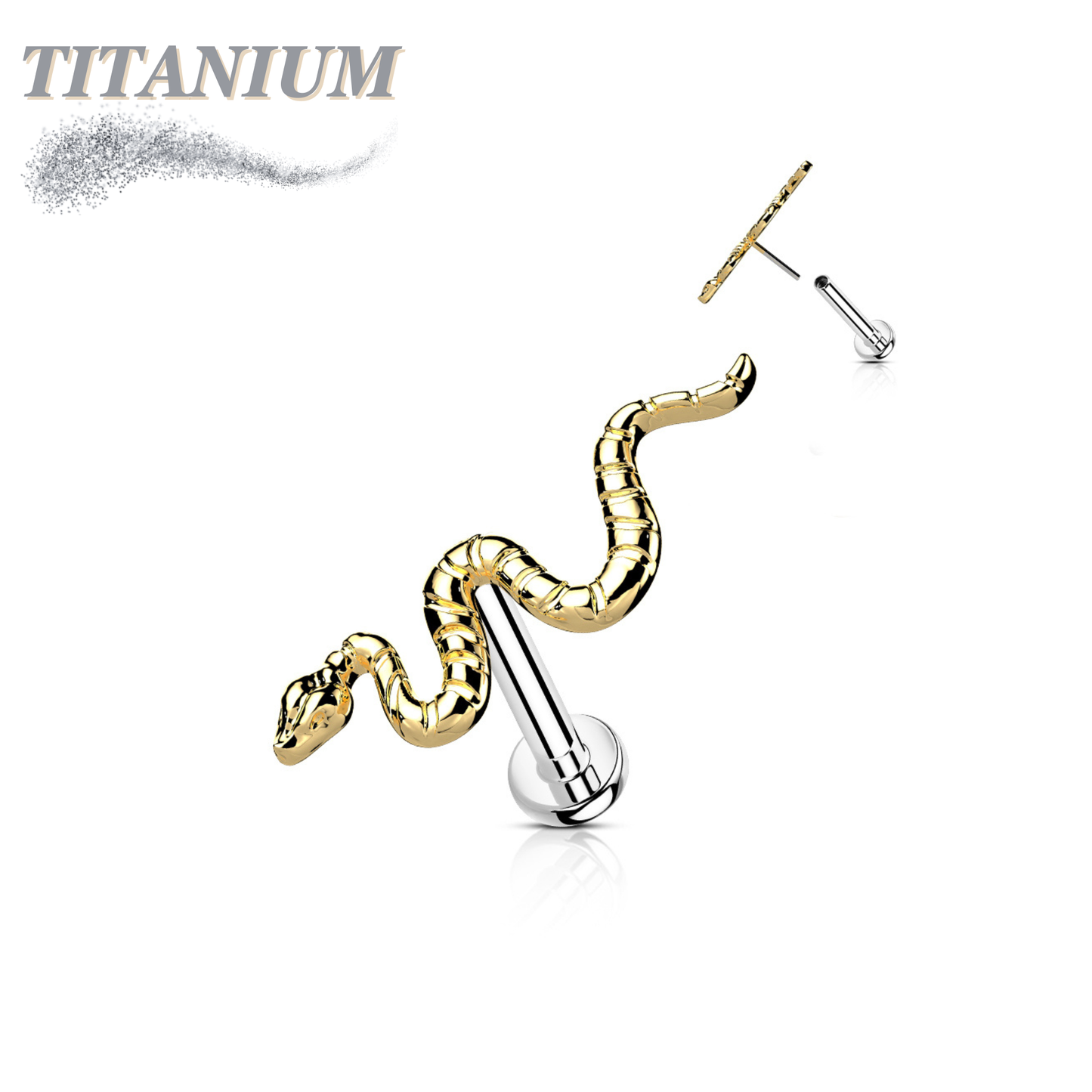 Titanium Threadless Snake Labret Combo