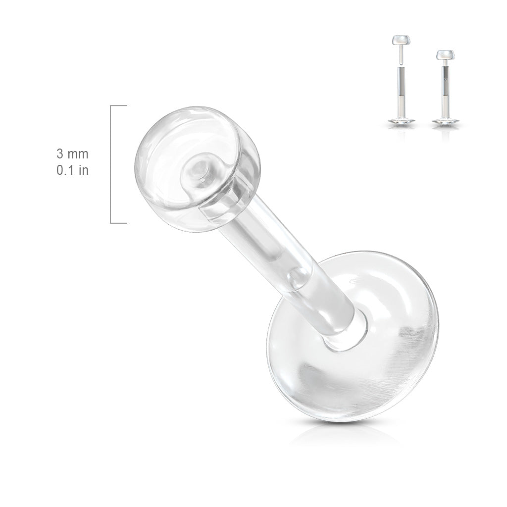 Acrylic Clear Threadless Labret Retainer Combo