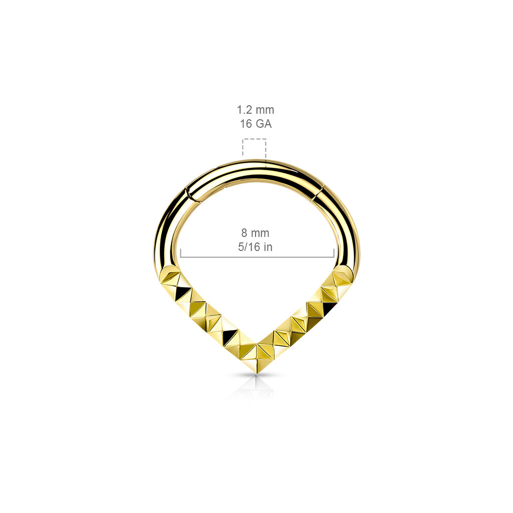 Surgical Steel Hinged Pyramid Cut Chevron