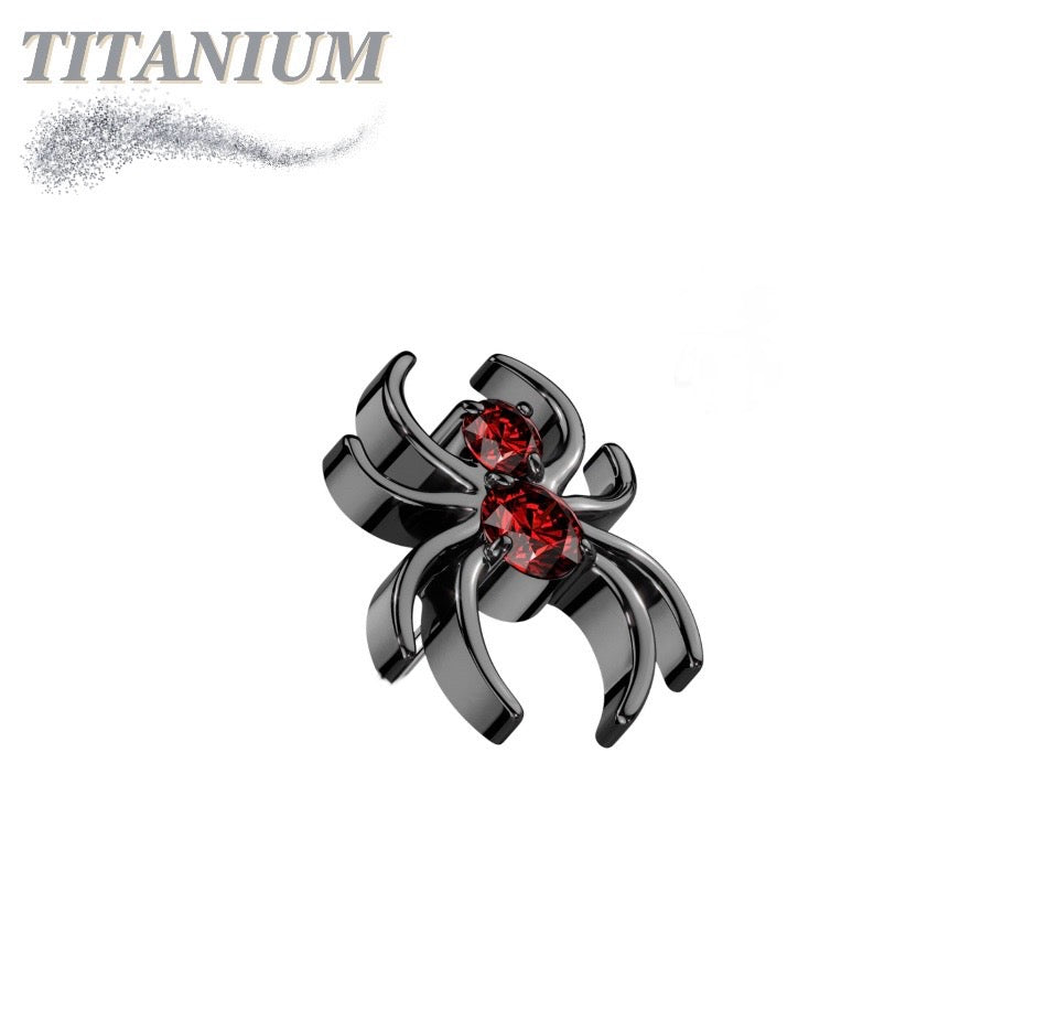 Titanium Internal Thread CZ Spider (Top Only)