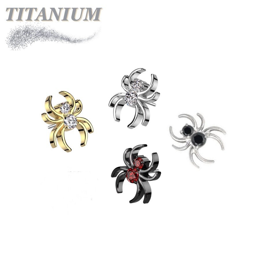 Titanium Internal Thread CZ Spider (Top Only)