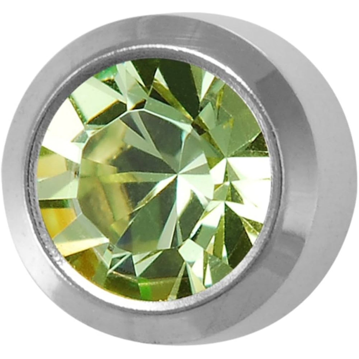 Pre-Sterilized Surgical Steel Earrings w/ Bezel Set CZ Birthstone (12Pk-$2.03/pr)
