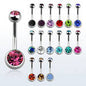Titanium Internally Threaded Double Jewel Standard Belly Barbells