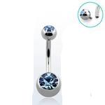 Titanium Internally Threaded Double Jewel Standard Belly Barbells