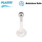 Plastic Threadless Labret with Stainless Steel Top Ball