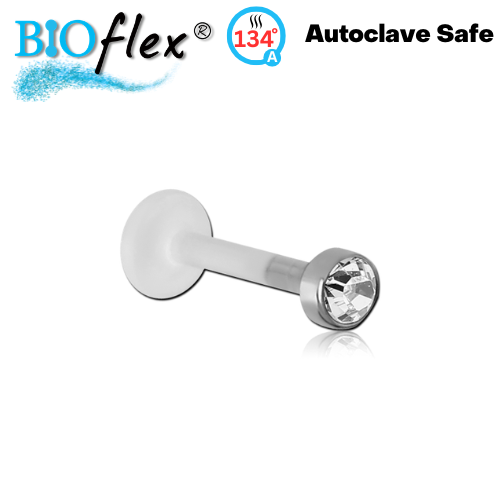 Bioflex Threadless Labret with Titanium Jeweled Disc
