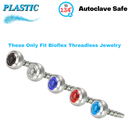 Bezel Gem Top for Bioflex Threadless Posts (Top Only)