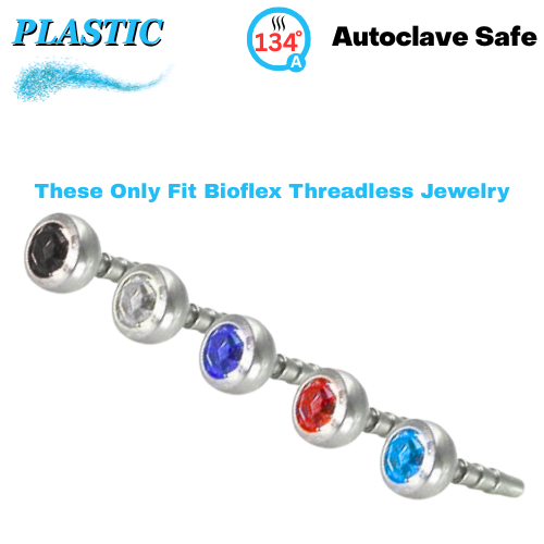 Bezel Gem Top for Bioflex Threadless Posts (Top Only)