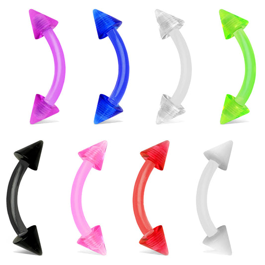 Acrylic Flexible Curved Barbell with Spike Ends