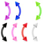 Acrylic Externally Threaded Flexible Curved Barbell with Spike Ends