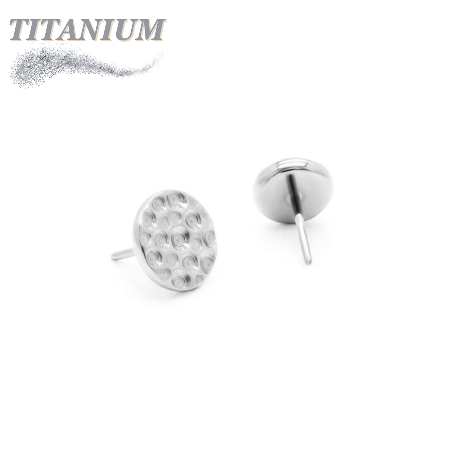 Titanium Threadless Hammered Flat Disc (Top Only)