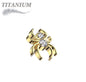 Titanium Internal Thread CZ Spider (Top Only)