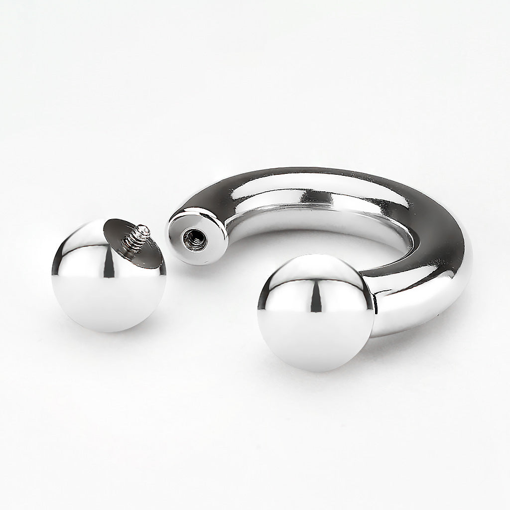 Surgical Steel Internally Threaded  Horseshoe - Plain Silver