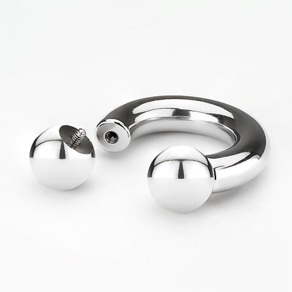 Surgical Steel Internally Threaded  Horseshoe - Plain Silver