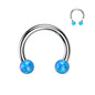 Surgical Steel Internal Thread Horseshoe w/ Opal Balls