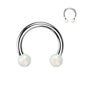 Surgical Steel Internal Thread Horseshoe w/ Opal Balls