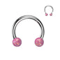 Surgical Steel Internal Thread Horseshoe w/ Opal Balls