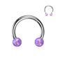 Surgical Steel Internal Thread Horseshoe w/ Opal Balls