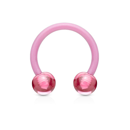 Acrylic Externally Threaded Horseshoe - Colored