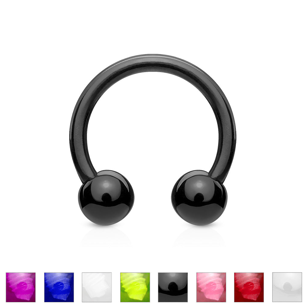 Acrylic Externally Threaded Horseshoe - Colored