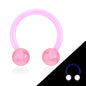 Acrylic Externally Threaded Horseshoe w/ Glow In Dark Balls