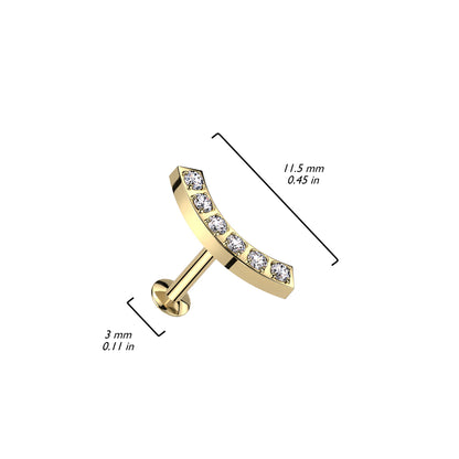 Surgical Steel Threadless 6 CNC CZ Curved Top Labret Combo