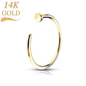 14K Gold Nose Hoop w/ Flat Top Stopper