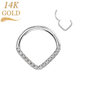 14K Gold Hinged CZ Paved Chevron