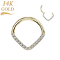 14K Gold Hinged CZ Paved Chevron