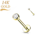 Lovisa - Pre-Sterilized Titanium Threadless Bezel Set Top CZ Labret Combo (Ears)