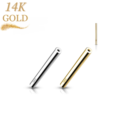 14K Gold Threadless Straight Barbell (Post Only)