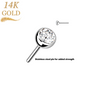 Lovisa - Pre-Sterilized 14K Gold Threadless CZ Bezel Set (Top Only)