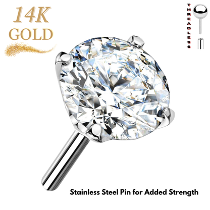 Lovisa - Pre-Sterilized 14K Gold Threadless Push In Prong Set (Top Only)