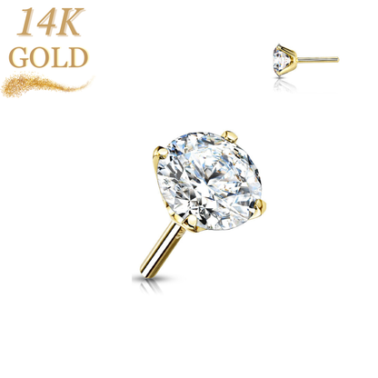 14K Gold Threadless Push In Prong Set (Top Only)