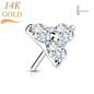 Lovisa - Pre-Sterilized 14K Gold Threadless 3 CZ Trinity (Top Only)