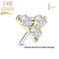 Lovisa - Pre-Sterilized 14K Gold Threadless 3 CZ Trinity (Top Only)
