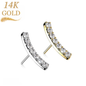 14K Gold Threadless Push In Paved CZ Curved (Top Only)