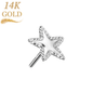 14K Gold Threadless Star with Flat Beaded Edge (Top Only)