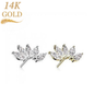 14K Gold Threadless Push In 5 CZ Marquise Curved Fan (Top Only)