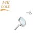 14K Gold Threadless Pear Opal (Top Only)