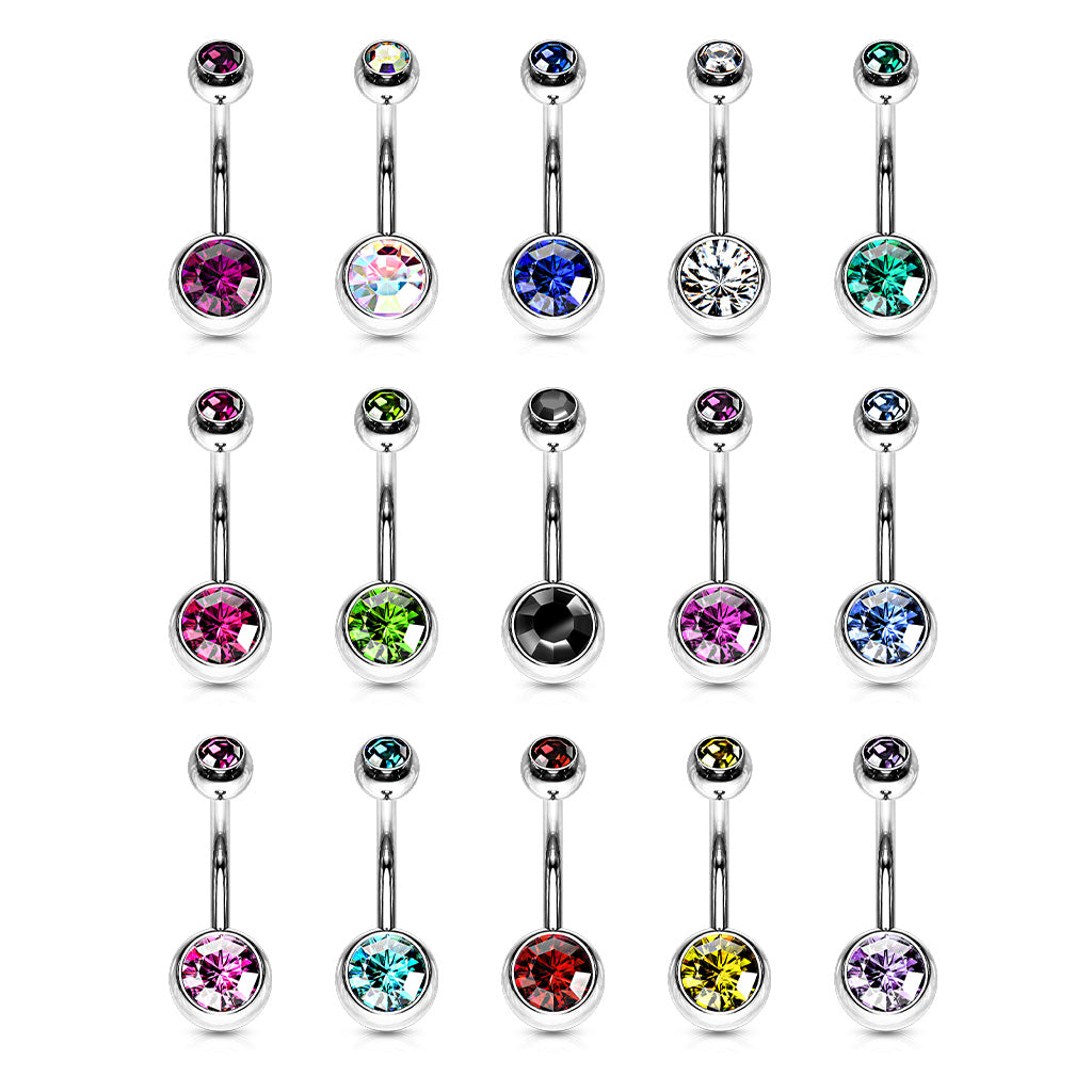 Pre-Sterilized Titanium Externally Threaded Double Gem Belly Banana - (CLEARANCE)