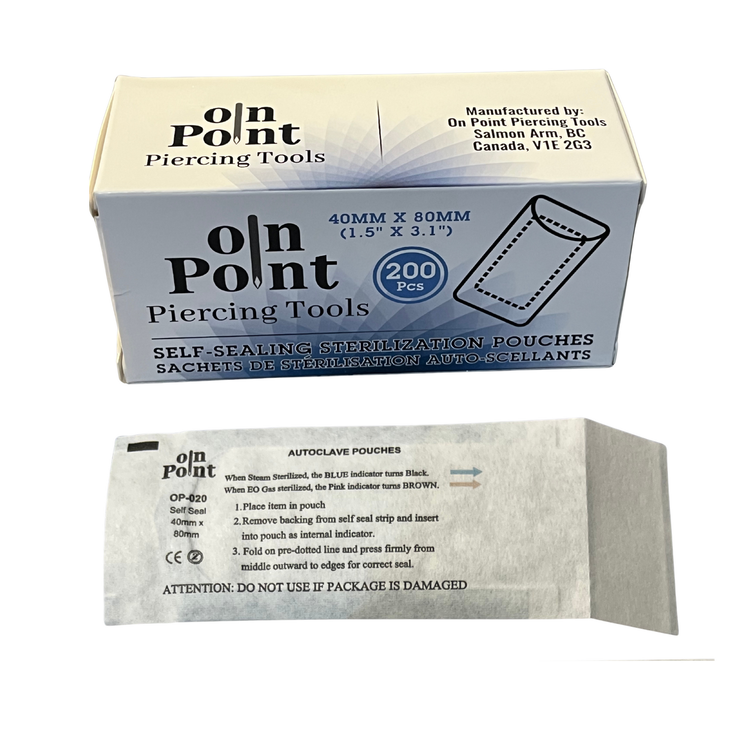 On Point Self Sealing Small Autoclave Pouches for Jewelry - 200 PK