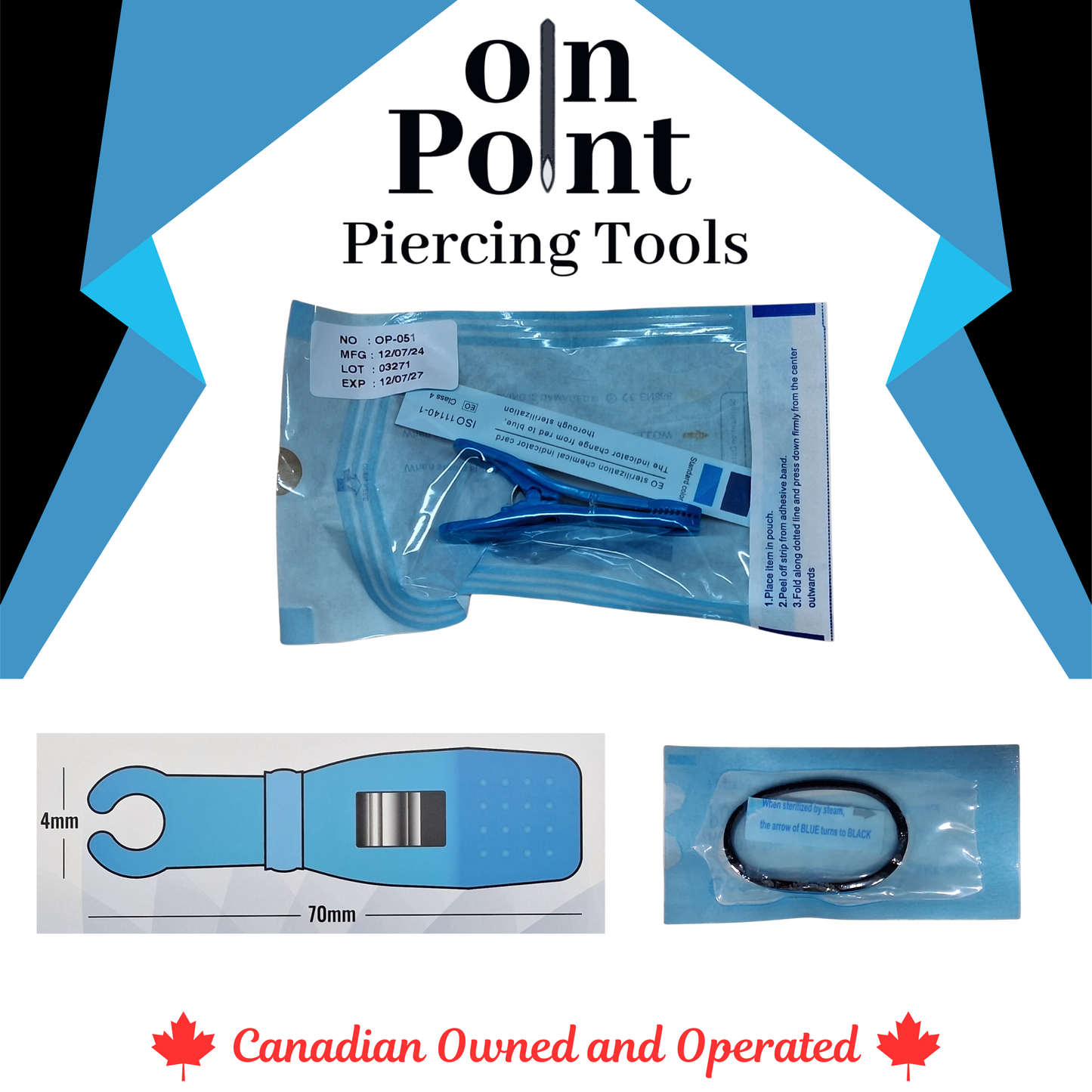 On Point Disposable Pre-Sterilized Plastic Round Forceps Clamp - 50/Box