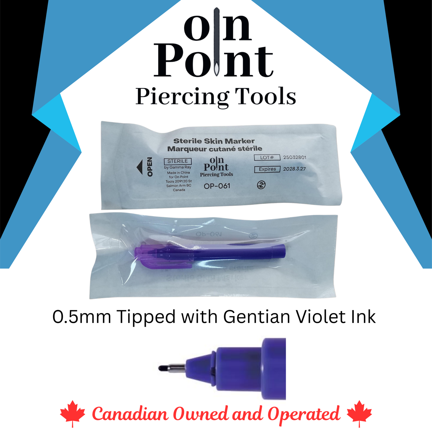 On Point Disposable Pre-Sterilized Mini Surgical Skin Marker - Single