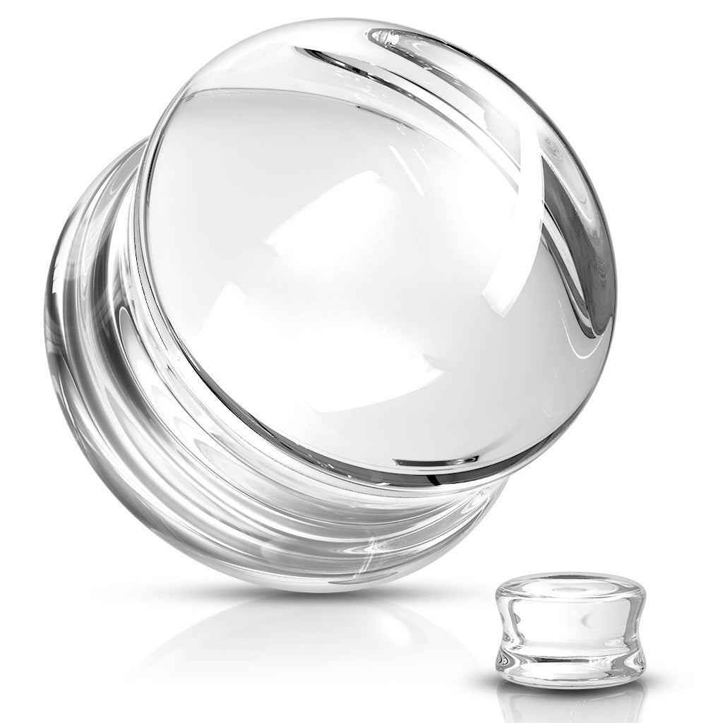 Glass Plug, Double Flared Concave Saddle